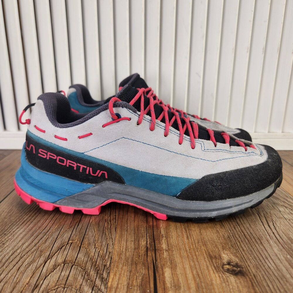 La Sportiva TX Guide Leather Approach Shoes Womens Sz 7 Cloud Pink Gray Climbing